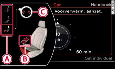 Infotainment: Stoelinstellingen