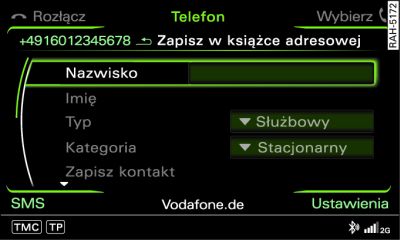 Zapisywanie numeru telefonu do książki adresowej