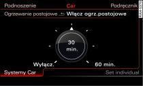 Infotainment: natychmiastowe załączenie/wyłączenie ogrzewania postojowego