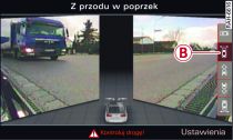 System Infotainment: tryb z przodu poprzecznie