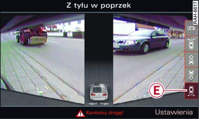 System Infotainment: tryb z tyłu poprzecznie