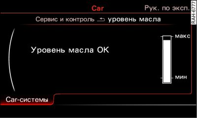 Информационно-развлекательная система: индикатор уровня масла