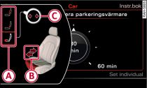 Infotainment: Sätesinställningar