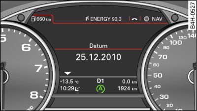 Gösterge tablosu: Motor kapalı (Stop-evresi)