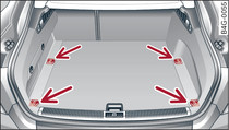 Luggage compartment: Location of fastening rings