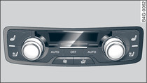 4-zone deluxe automatic air conditioner: Controls in rear cabin