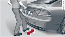 Rear of vehicle: Foot gesture