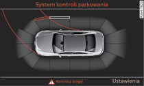 System Infotainment: optyczne wskazanie odstępu