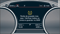 Painel de instrumentos: luz de controlo com informação ao condutor