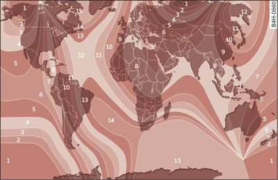 Mapa zón magnetického pole