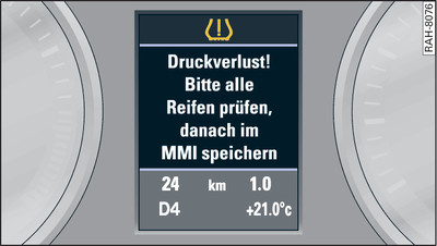 Kombiinstrument: Kontrollleuchte mit Fahrerhinweis