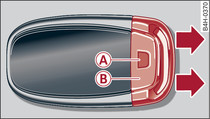 Remote control key: Removing the emergency key