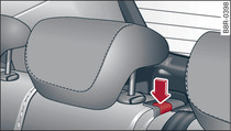 Release button* for centre backrest