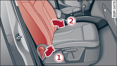 Front passenger's seat: Folding down backrest