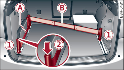 Luggage compartment: Load retention set