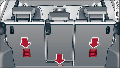 Rear seat bench: Top tether anchorages