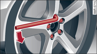 Wheel: Loosening the wheel bolts