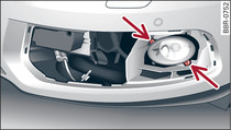 Front fog light: Securing screws