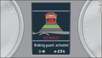 Instrument cluster: Collision warning