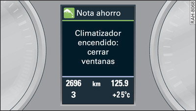 Cuadro de instrumentos: Nota sobre el ahorro de combustible