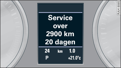 Instrumentenpaneel: Voorbeeld van een service-intervalindicatie