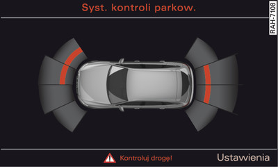 System Infotainment: optyczne wskazanie odstępu