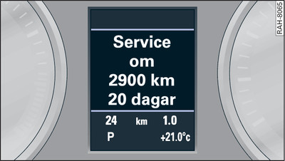 Kombiinstrument: Exempel på serviceintervallindikering