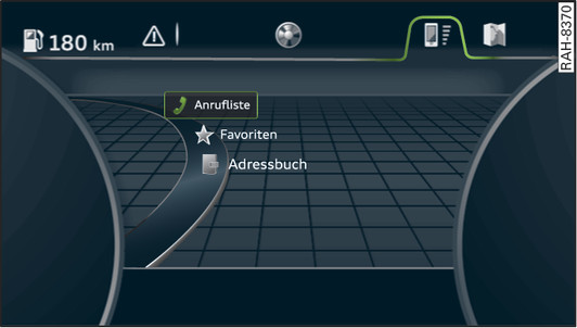 Abb. 187 Beispiel: Telefonfunktionen im Fahrerinformationssystem