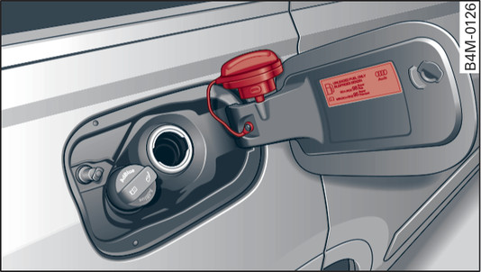 Fig. 270 Fuel tank flap with tank cap attached