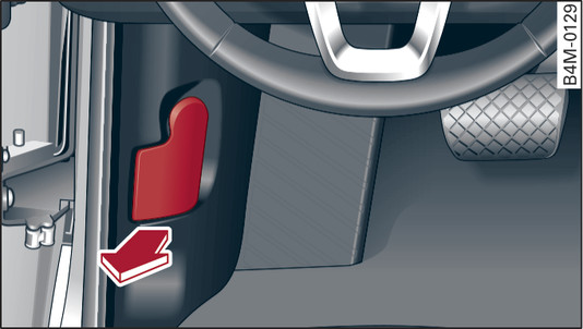 Fig. 276 Footwell on driver s side: Release lever