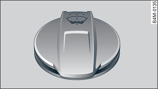 Fig. 283 Engine compartment: Cap of windscreen washer container