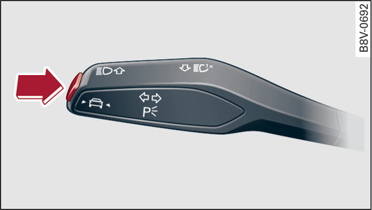 Fig. 122 Turn signal lever: Button for traffic jam assist