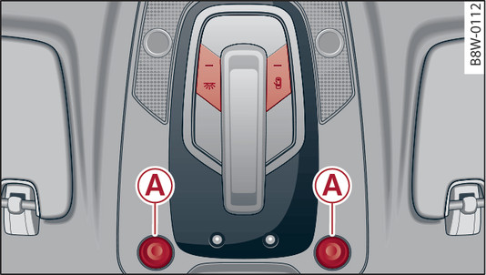 Fig. 41 Headliner: Front interior lights