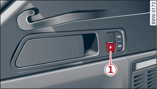 Fig. 103 Detail of the luggage compartment: Button