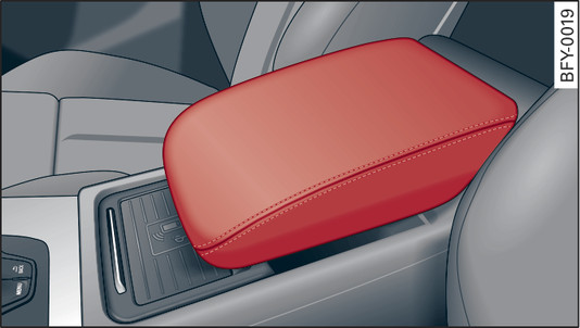 Fig. 58 Armrest (comfort version) between driver s seat and front passenger s seat