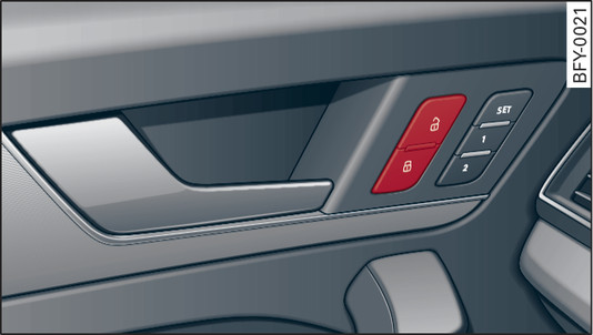 Fig. 23 Driver s door: Central locking switch