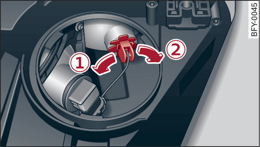 Fig. 312 Headlight: Plastic connector for turn signal