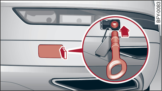 Fig. 302 Rear bumper: Fitting the towline anchorage