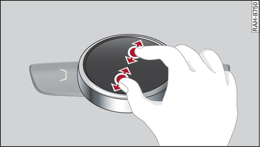 Fig. 181 Applies to: vehicles with manual gearbox and MMI touch Zooming in/out on map