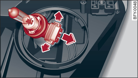 Fig. 315Faro: Retirar la lámpara del conector