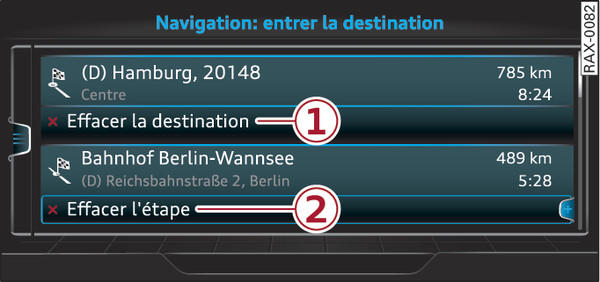 Fig. 207 Exemple : guidage en cours avec étape