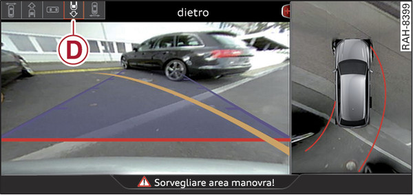 Fig. 154Sistema di infotainment: modalità "dietro"