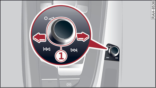 Afb. 166MMI aan-uitknop met joystickfunctie