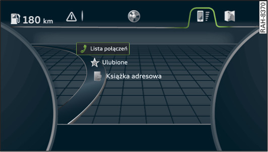 Rys. 187Przykład: funkcje telefonu w systemie informowania kierowcy