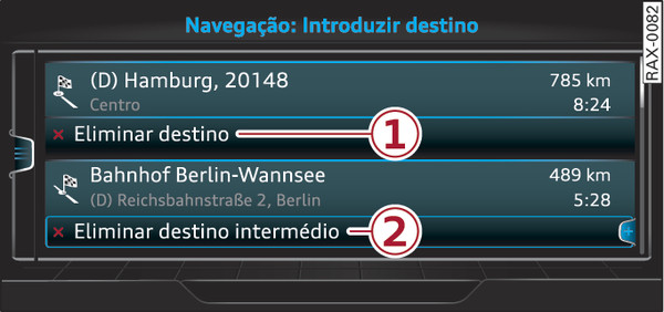 Fig. 207Exemplo: Condução ao destino ativa com destino intermédio