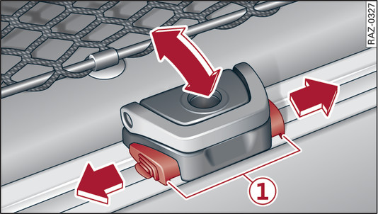 Fig. 79Bagageira: Olhais de fixação deslocáveis (exemplo)