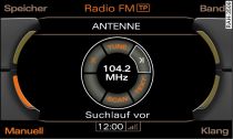 Automatische Sendersuche vorwärts (FM-Band)