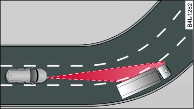 Fahrzeug beim Einfahren in eine Kurve