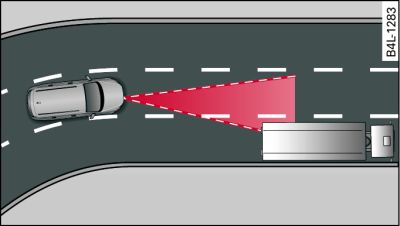 Fahrzeug beim Ausfahren aus einer Kurve