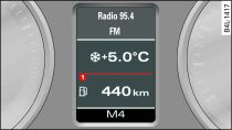 Display: Manuelles Schalten (tiptronic-Betrieb)